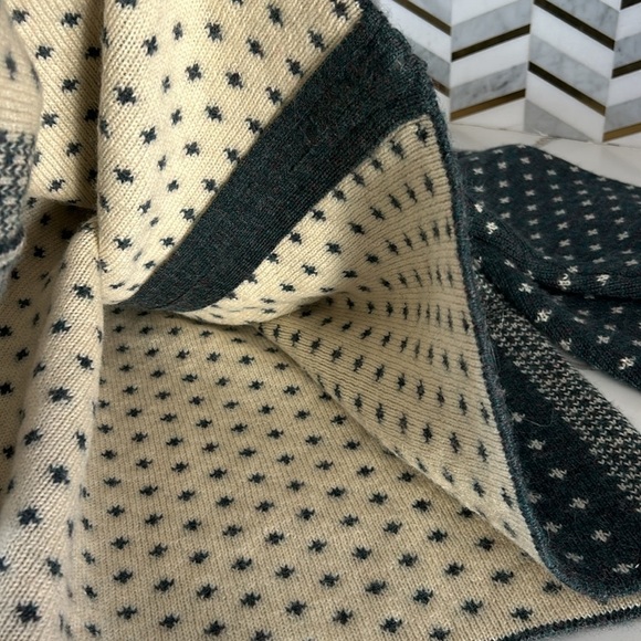 Lands End Knit Wool Fair Isle Full Zip Cardigan Sweater Large XLarge in Green - Picture 14 of 14